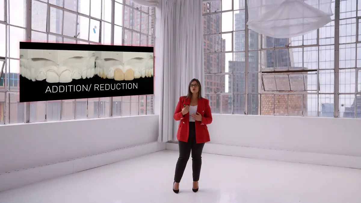 Dr. Andi-Jean Miro teaching Chapter Four of Details in a New York loft, with an addition and reduction slide
